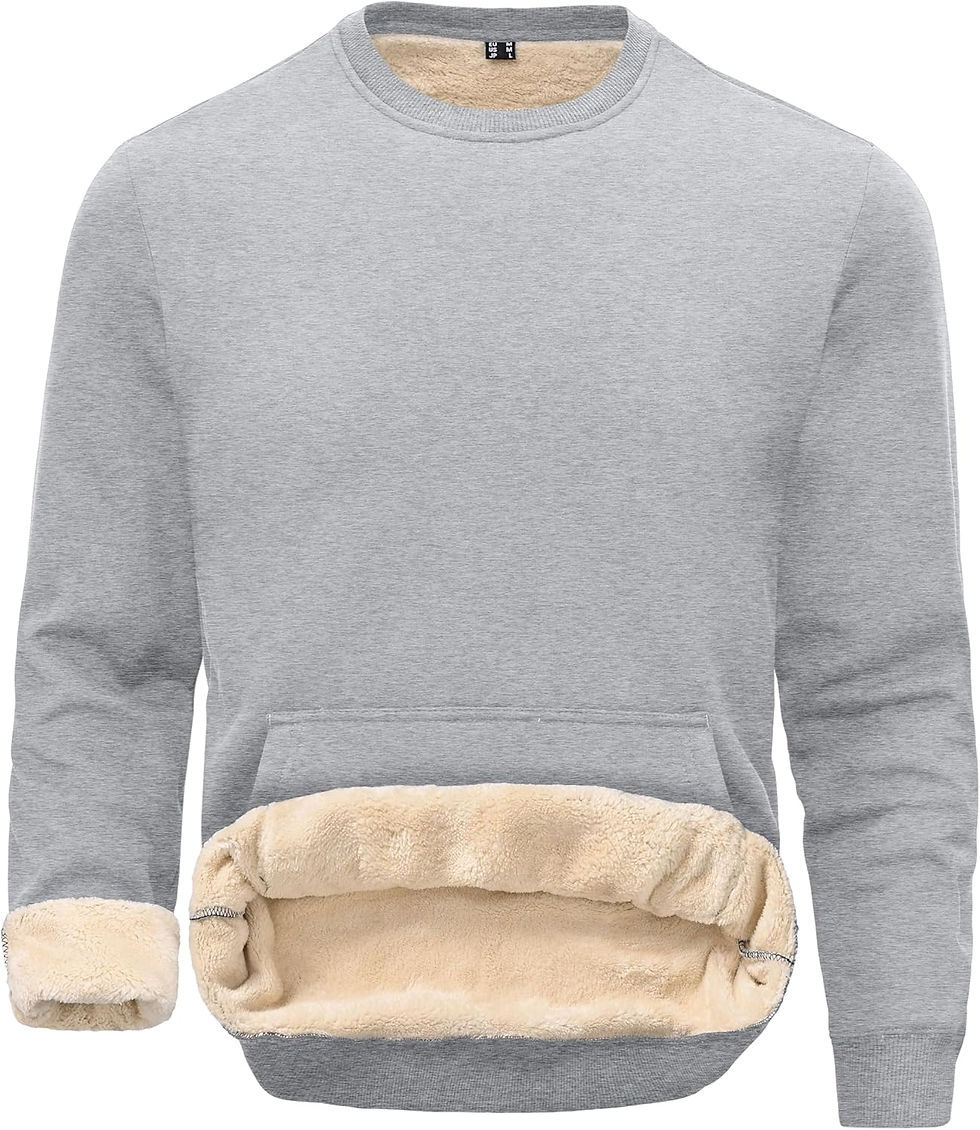 Thumbnail: Tansozer Men's Sherpa Lined Crewneck Sweatshirt Winter Thermal Pullover