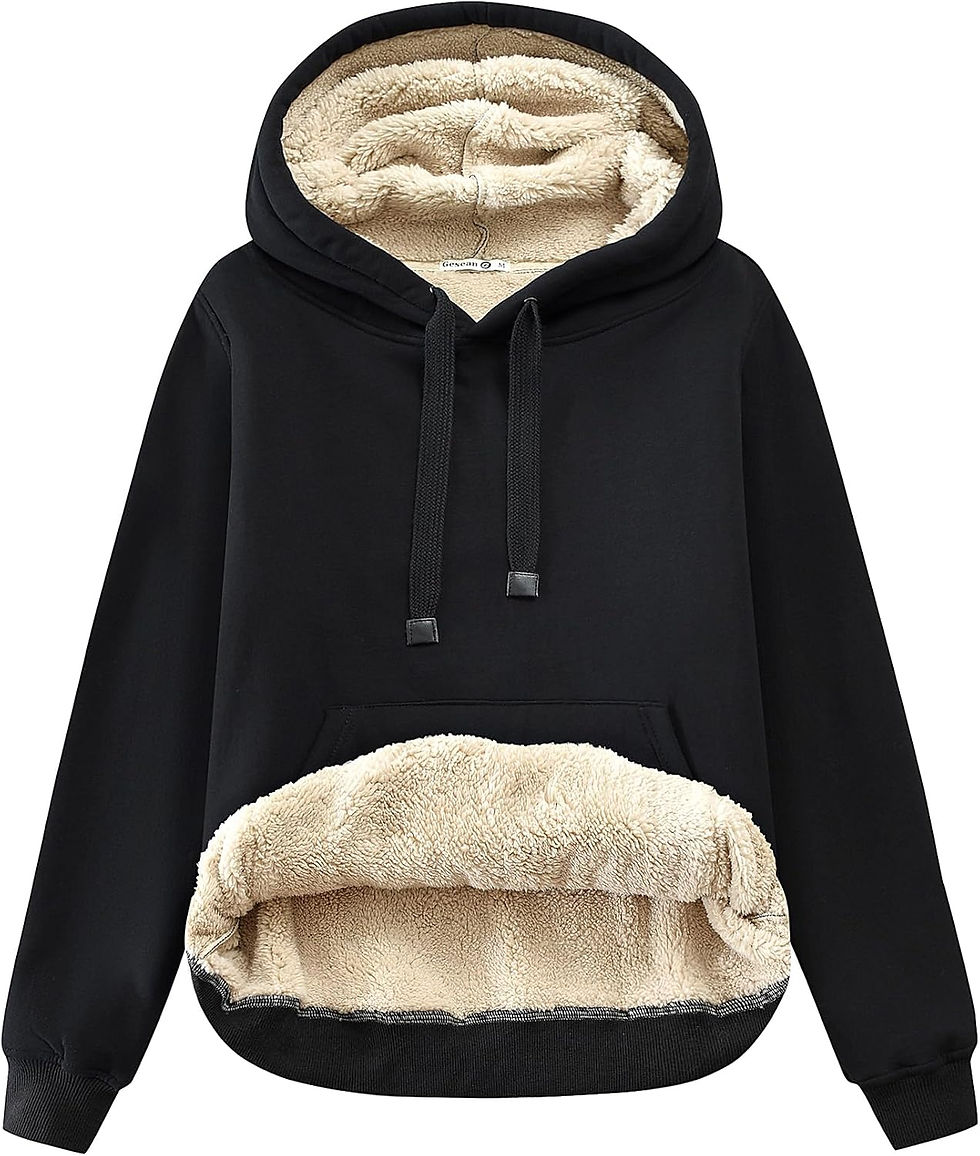 Thumbnail: Gesean Women's Sherpa Lined Cotton Hoodie Kangaroo Pocket Pullover