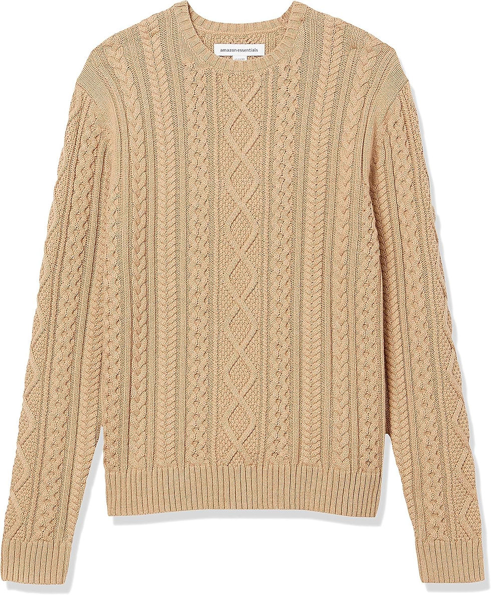 Thumbnail: Amazon Essentials Men's 100% Cotton Fisherman Cable Crewneck Sweater