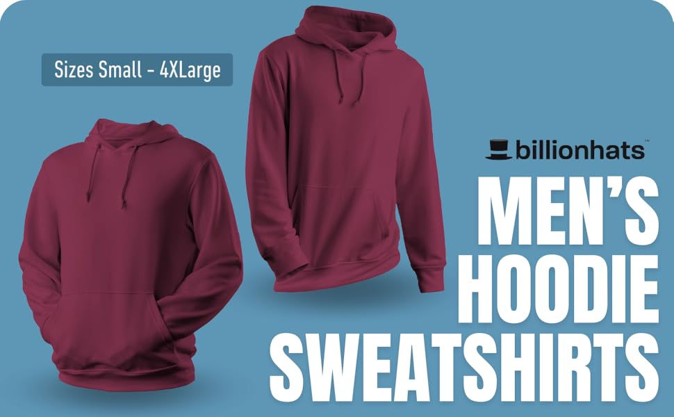 Thumbnail: BILLIONHATS Mens Wholesale Hoodie Sweatshirts, Cotton Blend Bulk Hoodies