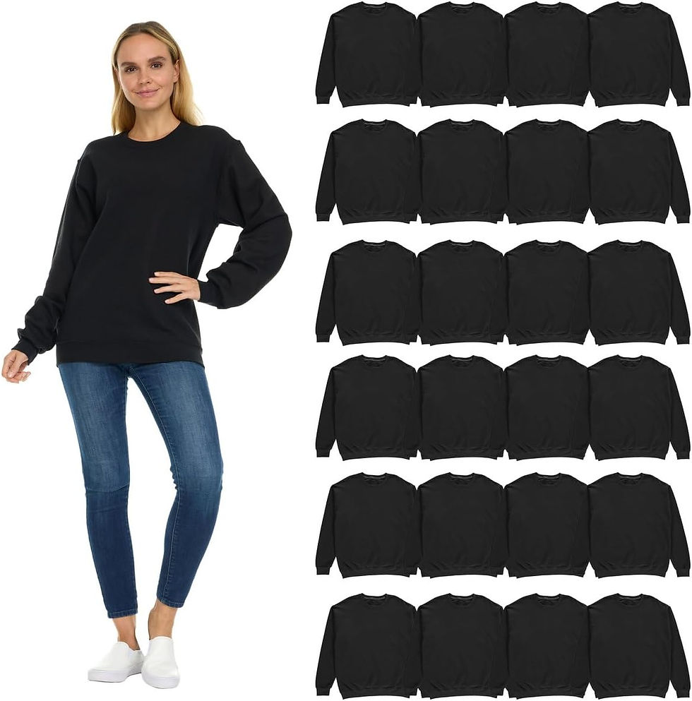 Thumbnail: BILLIONHATS 24 Pack Women's Oversized Fleece Crewneck Sweatshirts, Bulk Wholesal