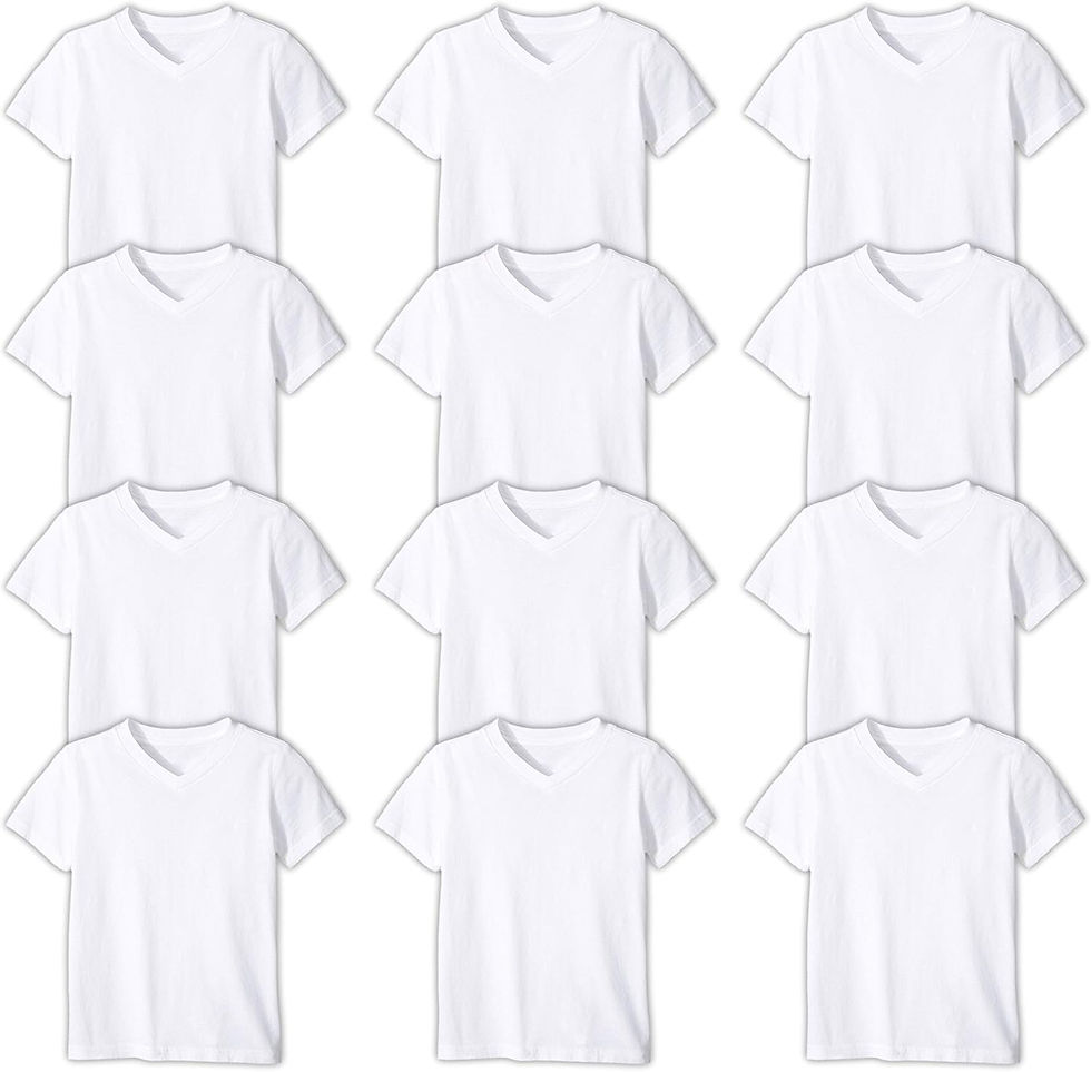 Thumbnail: Andrew Scott Boys' V-Neck Cotton Undershirts, 12-Pack Multipack