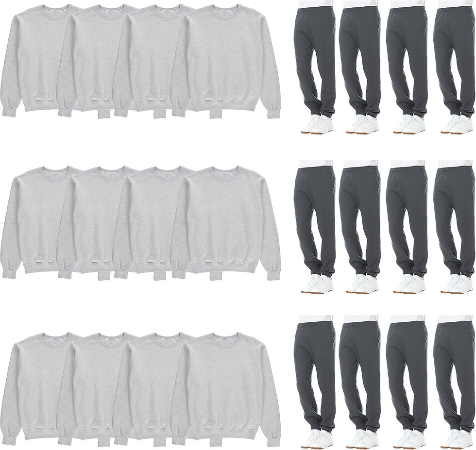 Thumbnail: BILLIONHATS 24-Piece Bulk Combo Kit | 12 Men's Crewneck Sweatshirts