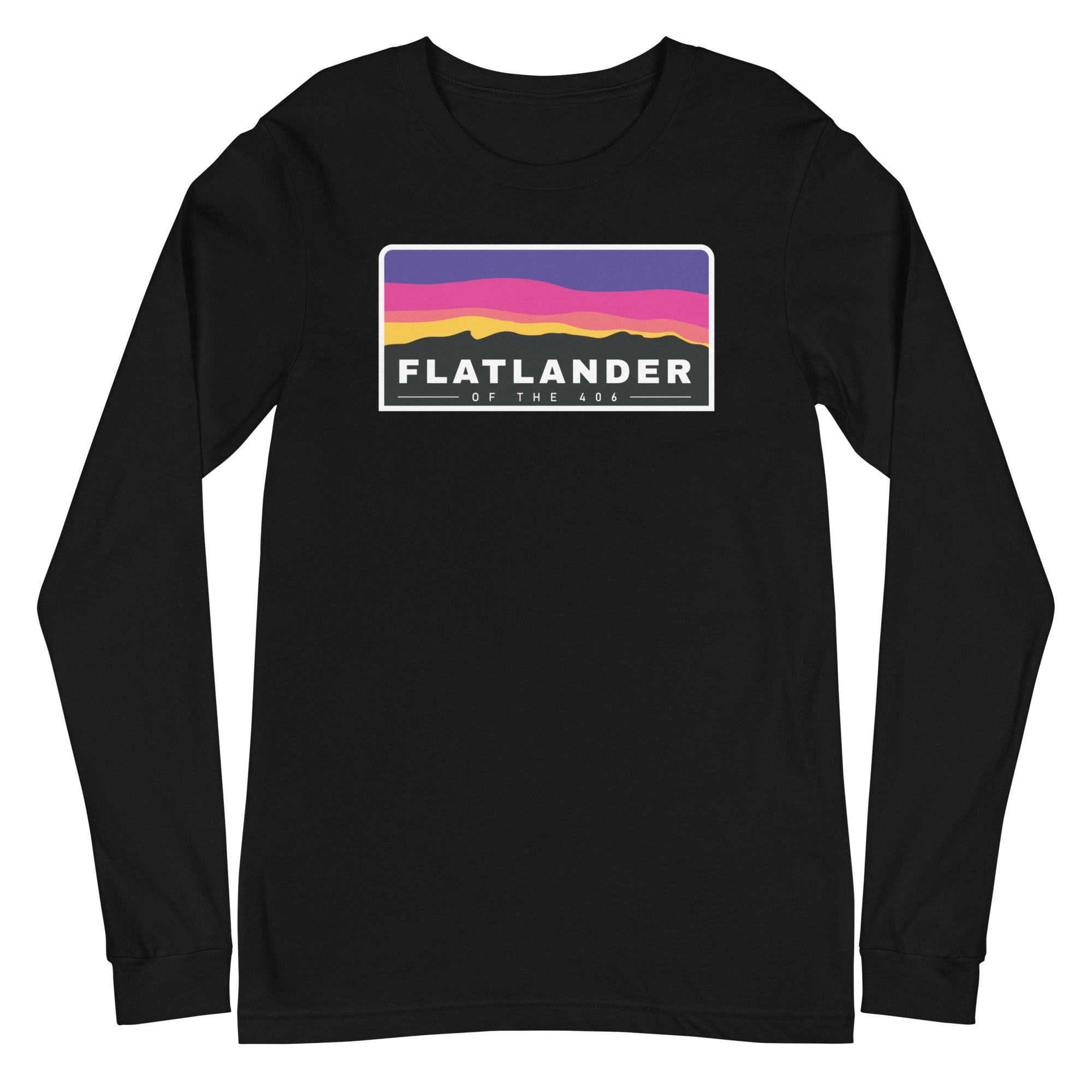 Flatlander Saddle Butte Sunrise Black Long Sleeve Tee