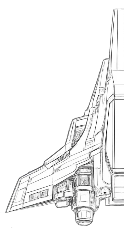 Spaceship engineering sketch