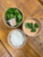 Green vegetable, chickpea Thai fragrant curry  