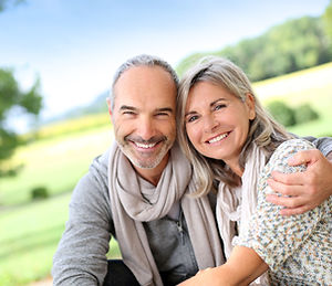 Portrait of loving senior couple