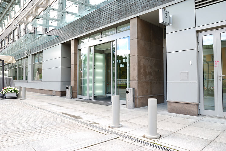 Modern office entrance