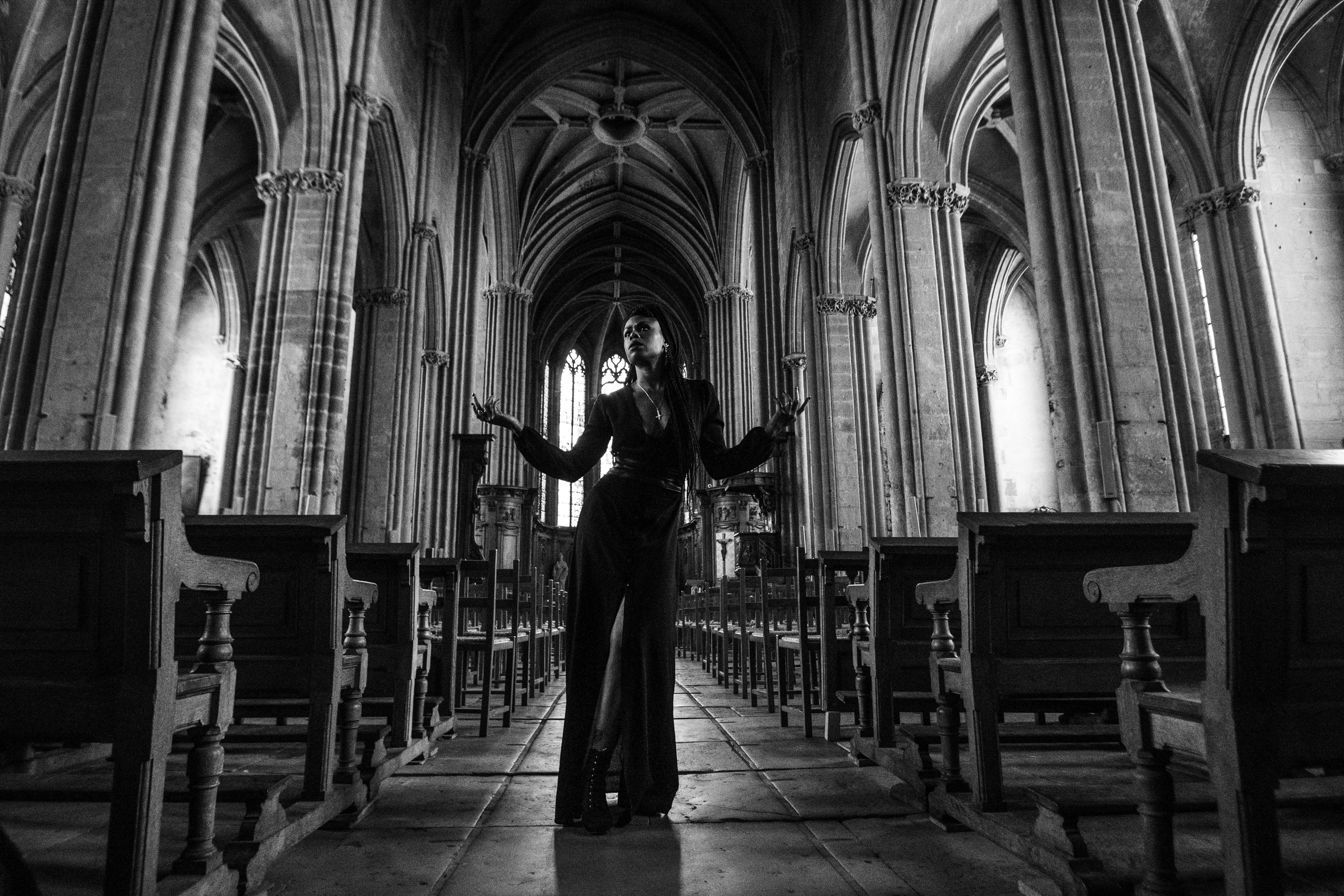 Woman in church phorography