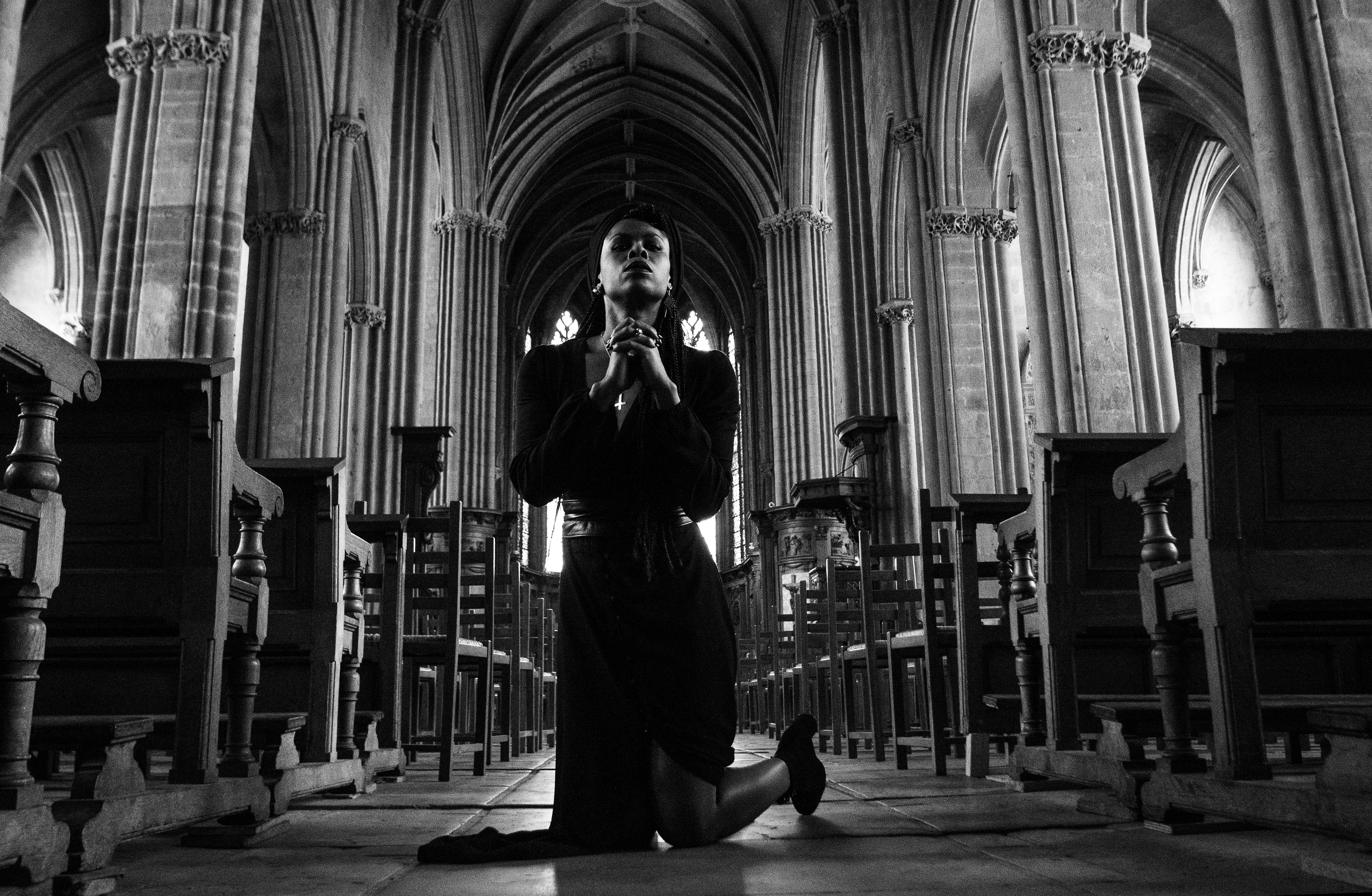 Woman in church phorography