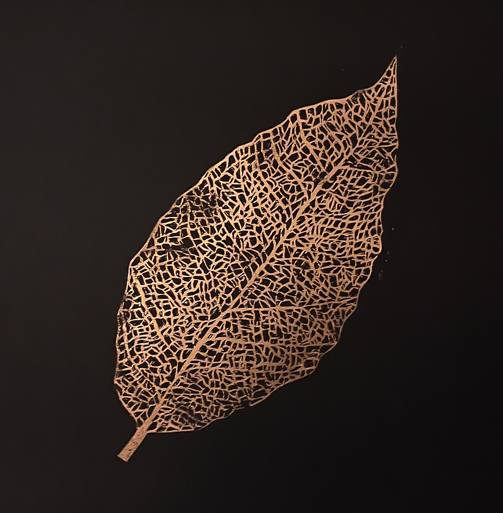 Thumbnail: Metallic Leaves Linocut Art Prints
