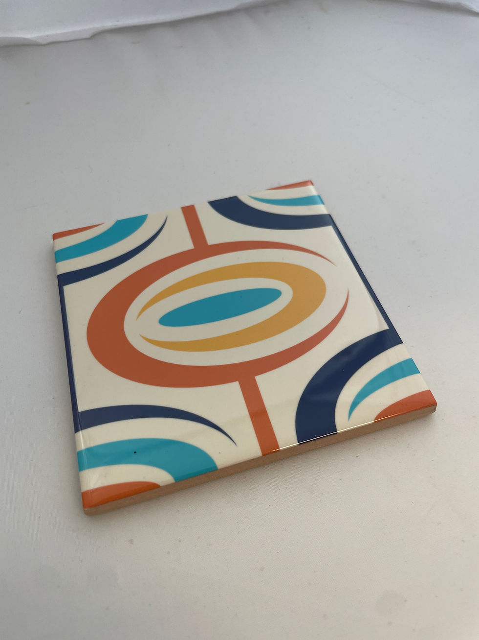 Thumbnail: 1970s Retro Funky Flower Wall Tile – Handcrafted Ceramic Art Decor Vintage Boho