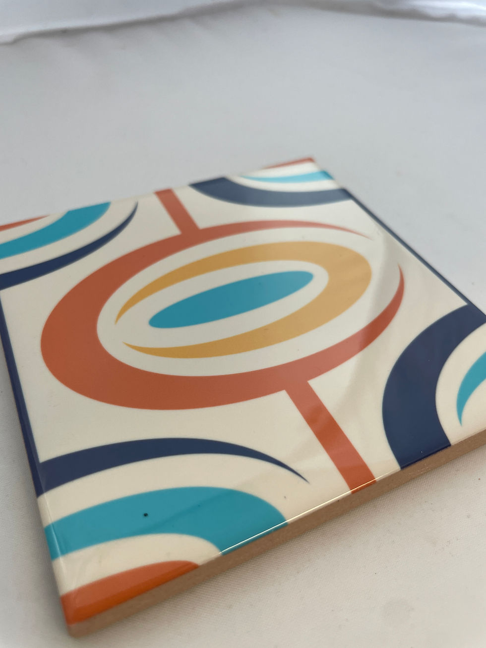 Thumbnail: 1970s Retro Funky Flower Wall Tile – Handcrafted Ceramic Art Decor Vintage Boho