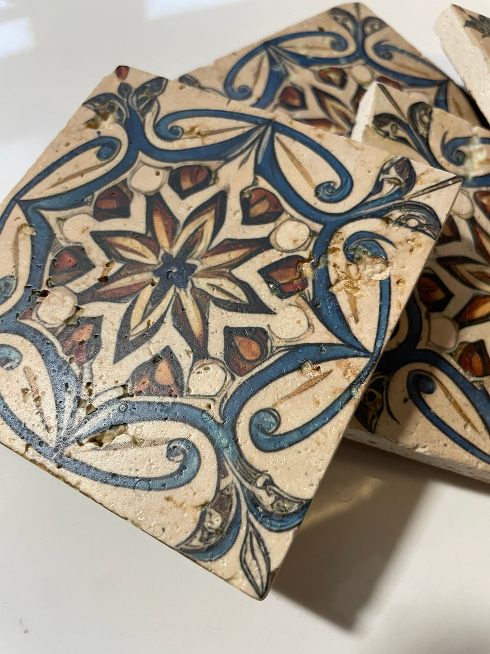 Thumbnail: Rustic Moroccan Marble Stone Tiles - Handmade Tile