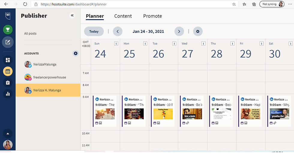 Scheduled Twitter Contents in Hootsuite 