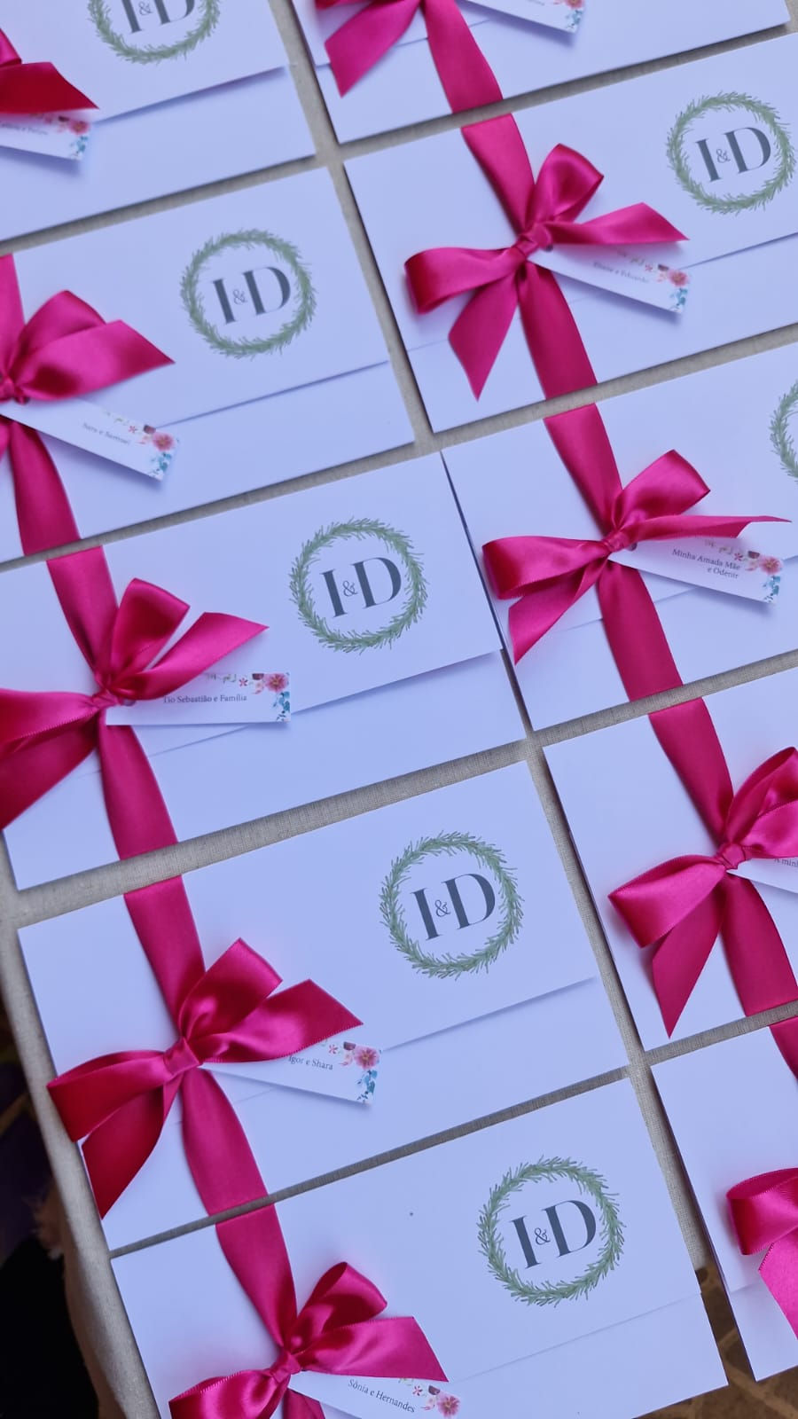 Miniatura: Convite duas dobras - fita de cetim