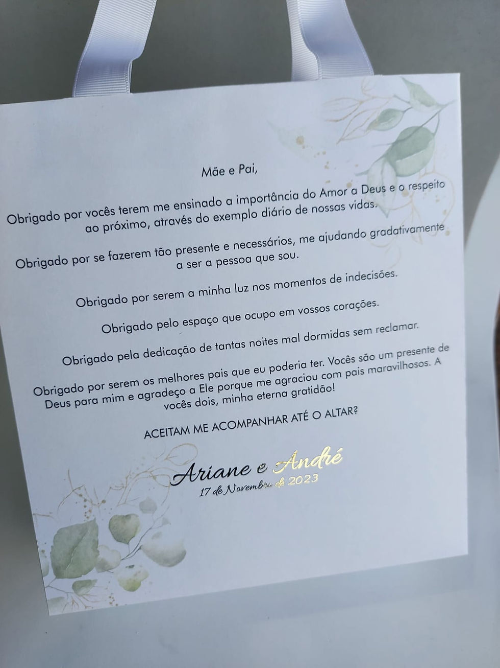 Miniatura: Sacola Convite Com Laminação Dourada