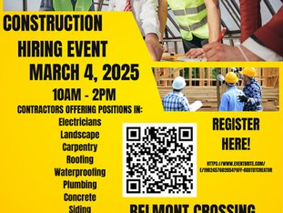 Community Construction Jobs Hiring Event: March 4, 2026