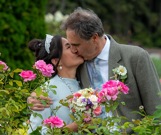 Vows with wedding kiss