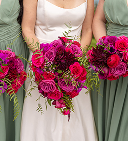 Hot Pink Bouquets for wedding in Vermont.jpg