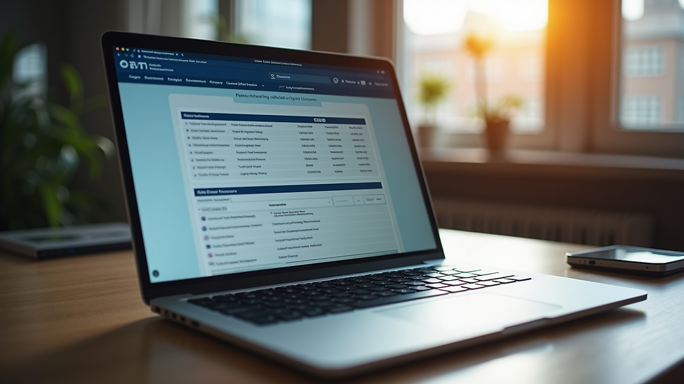 High angle view of a laptop with CRM software open on the screen