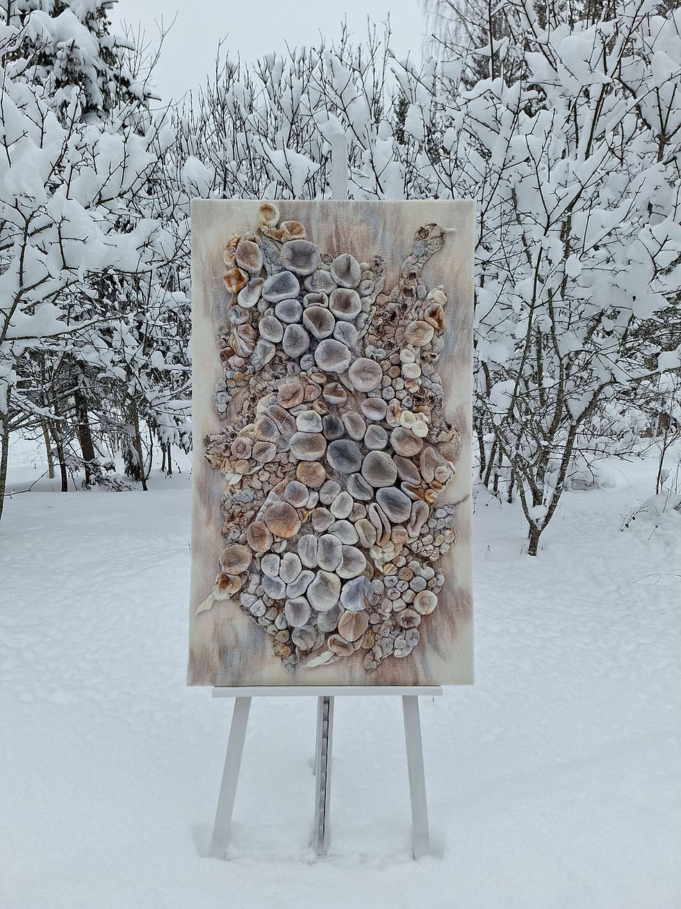 Thumbnail: Contemporary Textured Fiber Art Wall Hanging "Embossing"