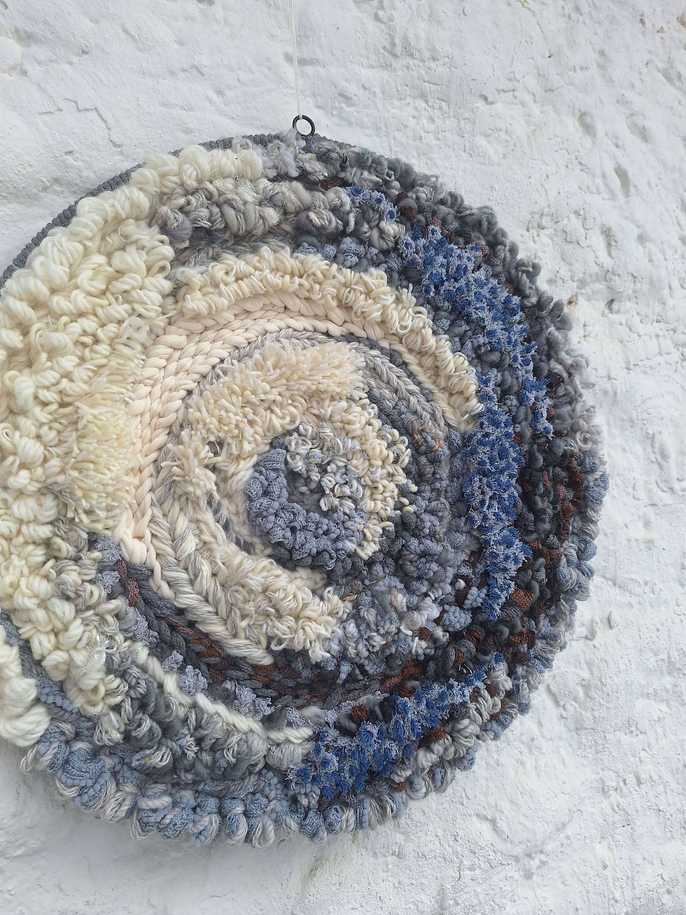 Thumbnail: Miniature Round Woven Tapestry "Water"