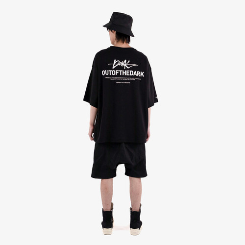 OUTOFTHEDARK PROJECT 01: SHADOW - BLACK / WAXED DROP-CROTCH SHORTS