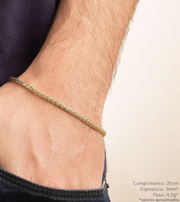 Miniatura: Pulseira em Ouro 18k Malha Palmeira