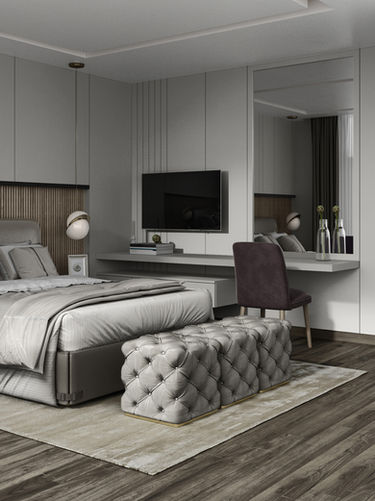 "Tranquil Modern Bedroom - Interior Design by Designify"