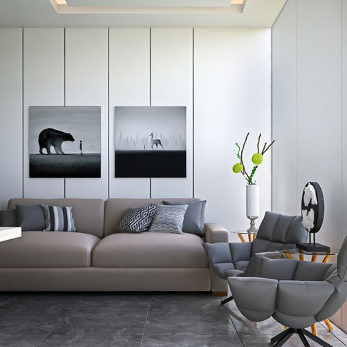 "Bright and Open Lounge Area - Designify's Contemporary Office Design - Fresh Workspace in Egypt and UAE"