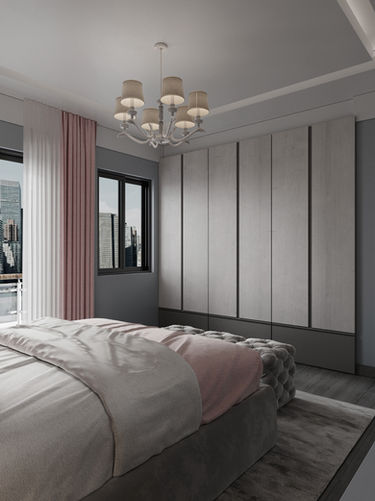 "Whimsical Mint Green and Pastel Pink Bedroom - Interior Design by Designify"