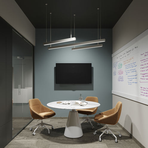 "Designify Architecture Firm - Small Meeting Room in Egypt and UAE - Vibrant and Productive Workspace with Carefully Selected Color Scheme and Comfortable Furniture"