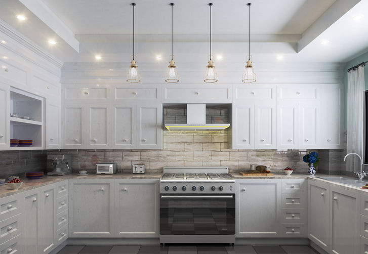 "Designify Architecture Firm - Egypt and UAE: Enduring Charm - The kitchen combines functionality with enduring charm, featuring intricate detailing."