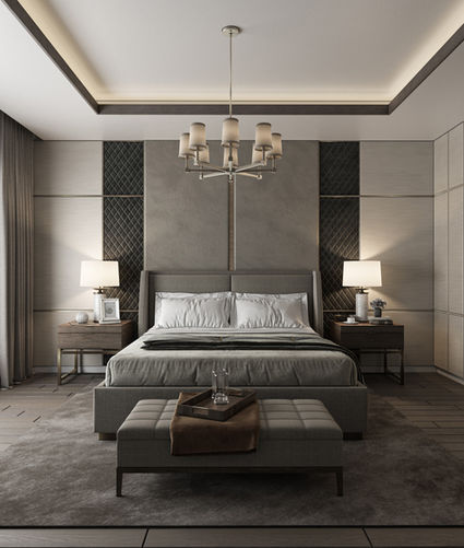 "Designify Architecture Firm's Master Bedroom - Residential Project in Egypt and UAE"