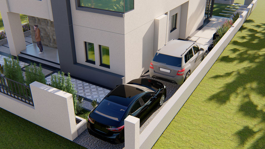 "Designify Architecture Firm - Egypt and UAE: Vibrant Plantings - The garden features vibrant and colorful plantings."