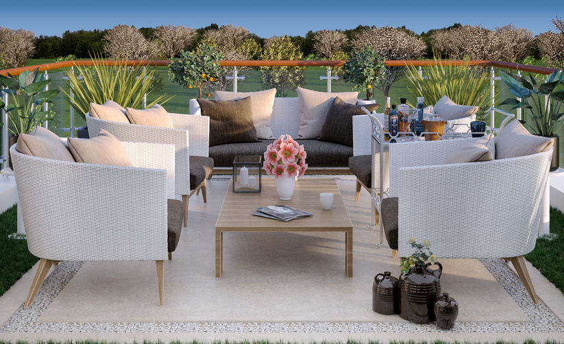 "Designify Architecture Firm - Egypt and UAE: Rooftop Oasis - The rooftop outdoor zone is a charming and eclectic oasis."