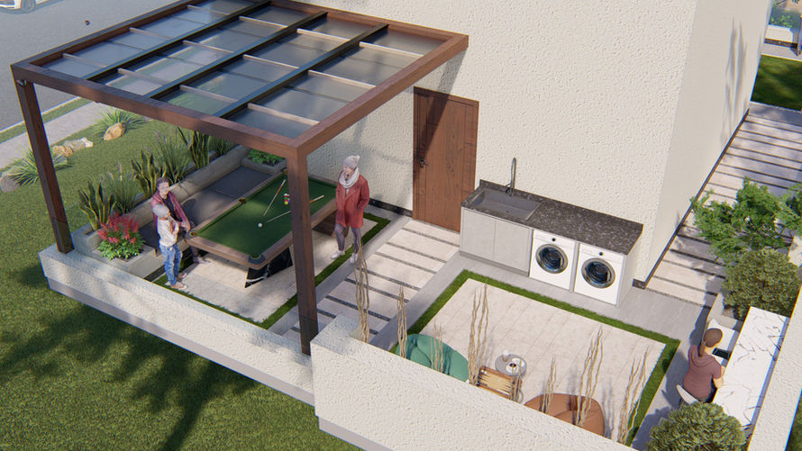 "Designify Architecture Firm - Egypt and UAE: Relaxing Garden - The rooftop garden is a relaxing space."
