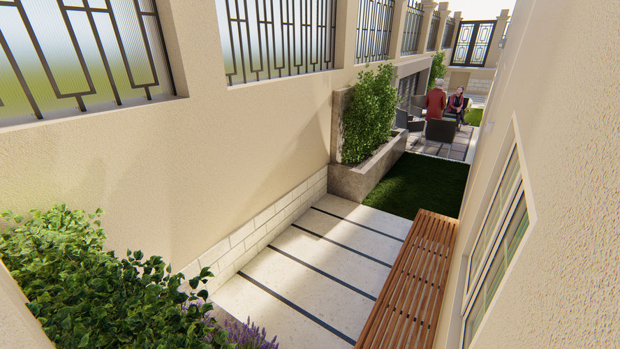 "Designify Architecture Firm - Egypt and UAE: Tranquil Retreat - The garden creates a serene and idyllic retreat."