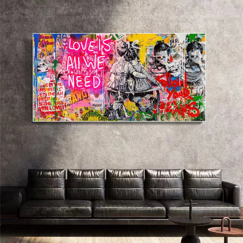 Love is All - Banksy | Ready to Hang Canvas