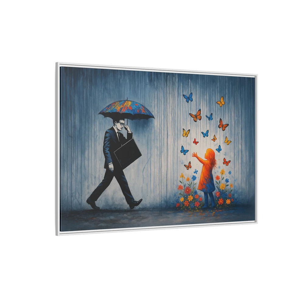 Thumbnail: Rain II - Banksy - Framed