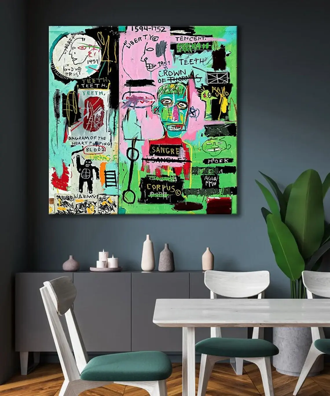 Green - Basquiat - Framed