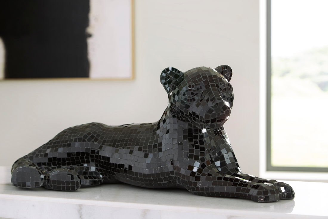 Black Crystal Panther Sculpture