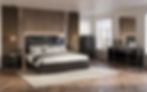Black and Gold Modern Bedroom Set - Queen