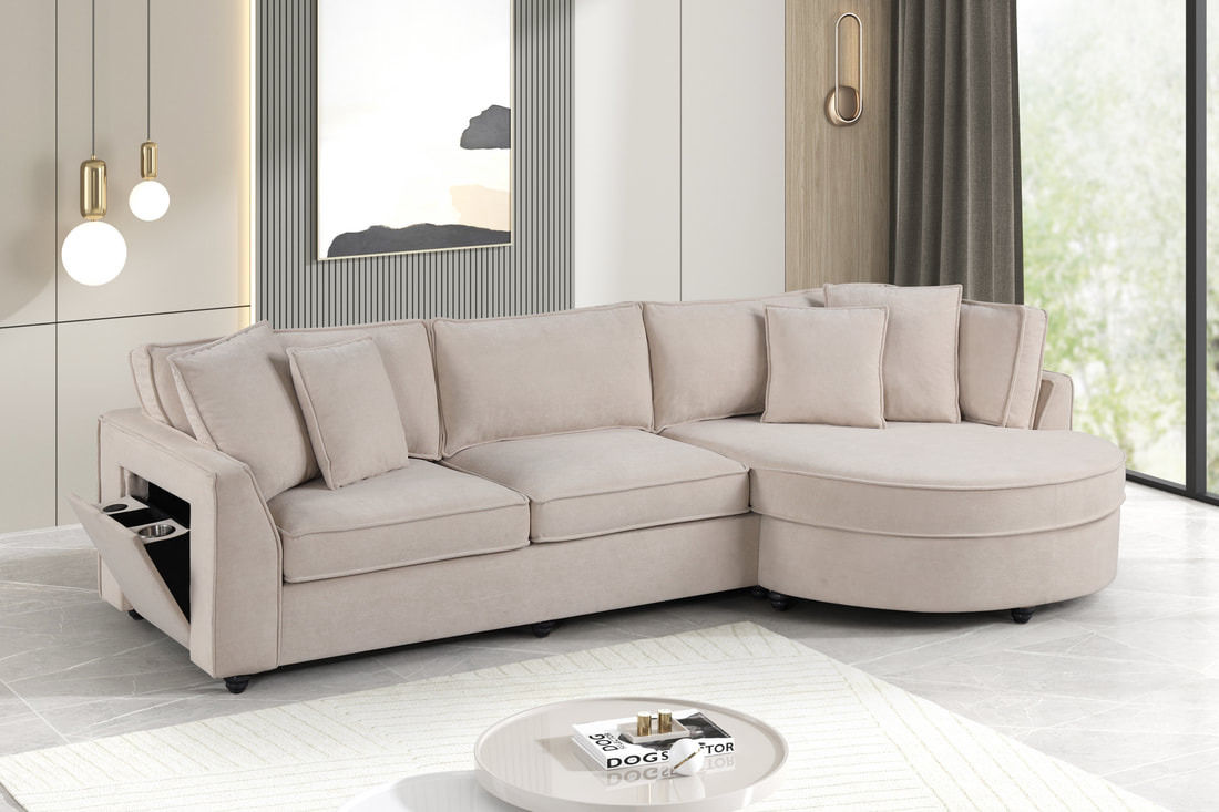 Beige Contemporary Sectional
