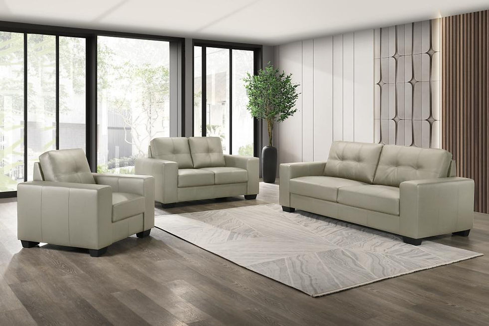 Cream Contemporary Sofa Set 3 pcs