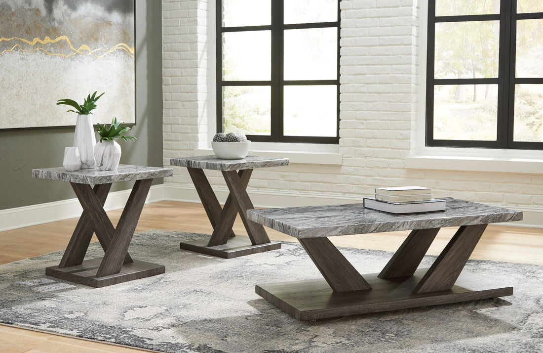 Rustic Wood Coffee Table Set (Set of 3)