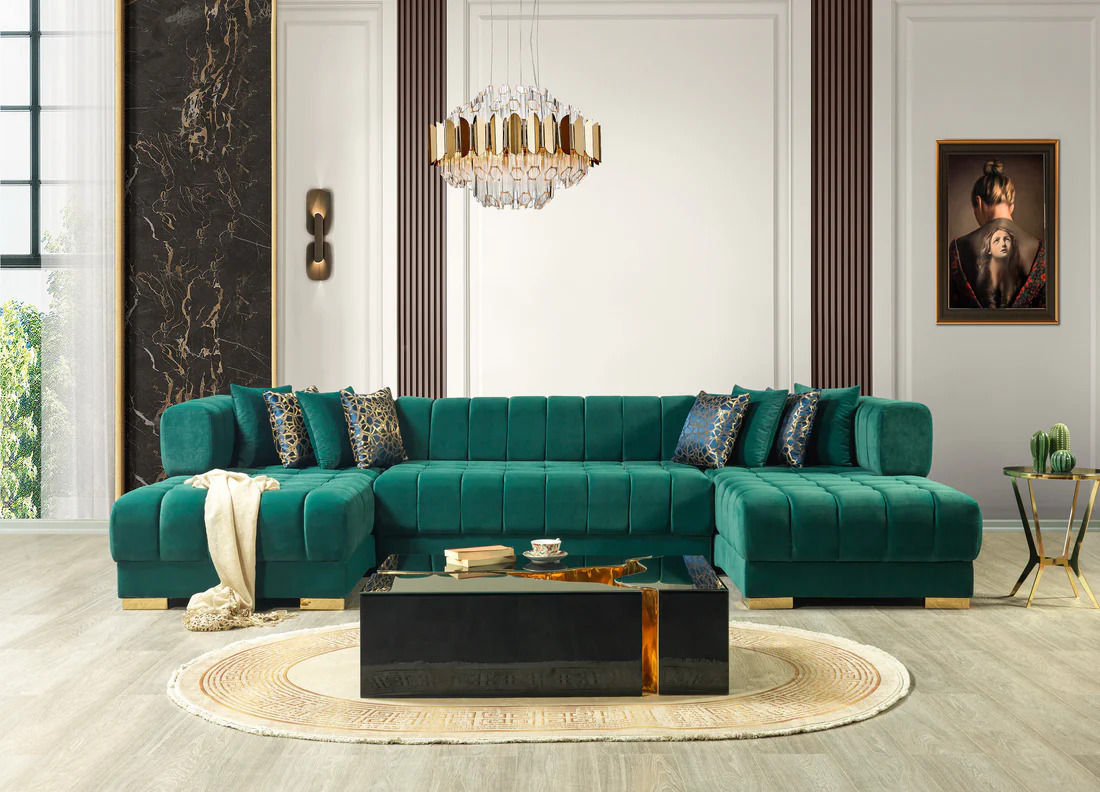 Emerald Velvet Sectional