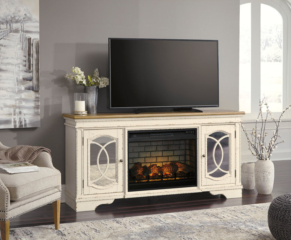 Traditional White Fireplace TV Stand