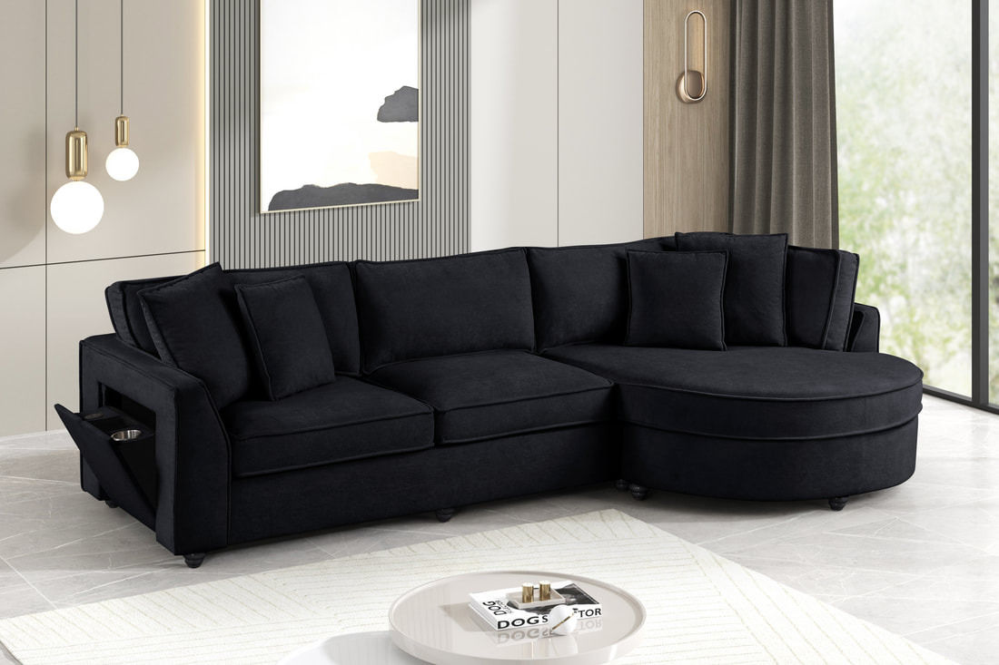 Black Chaise Sectional